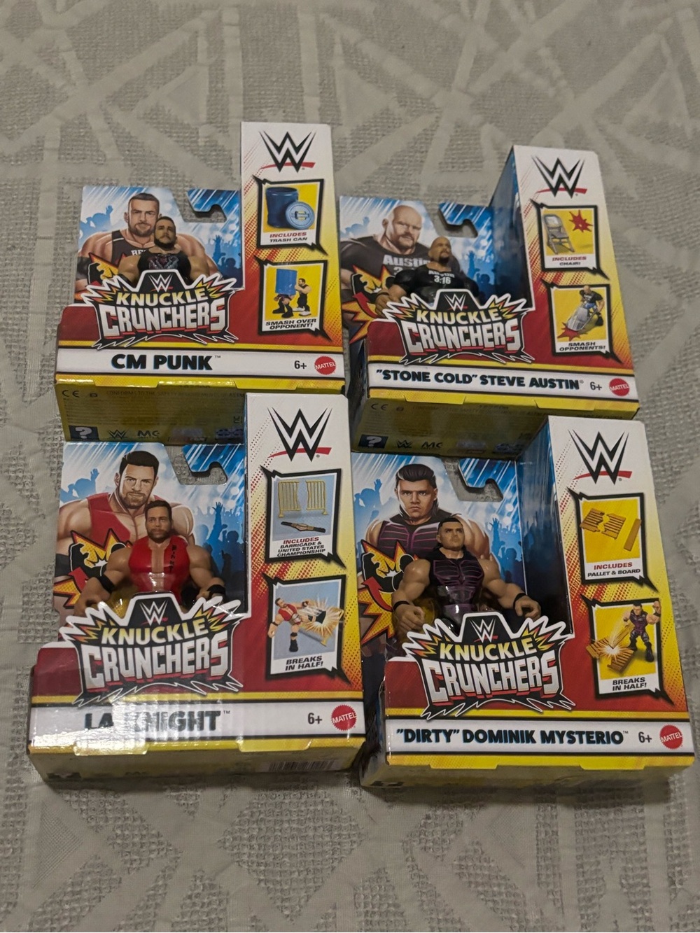 WWE Knuckle Cruncher Action Figures Complete Set of 4 Brand New